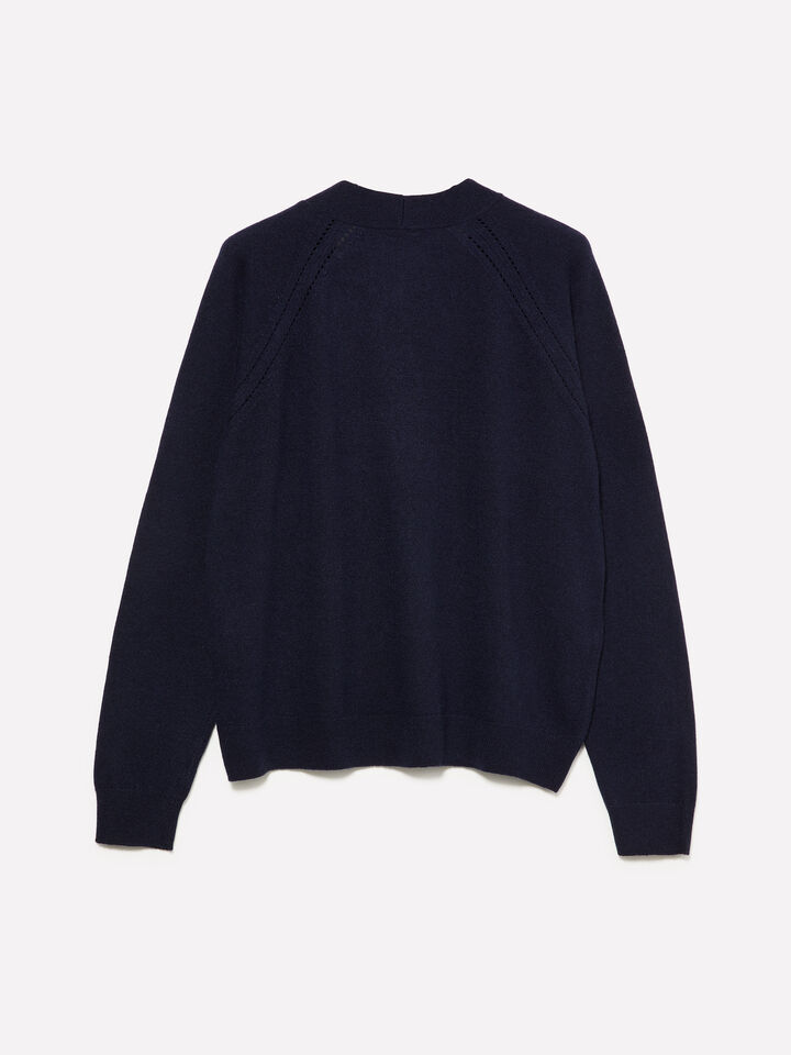 Oversize-Strickjacke in Dunkelblau - cardigans für damen - Dunkelblau | Sisley image number 2